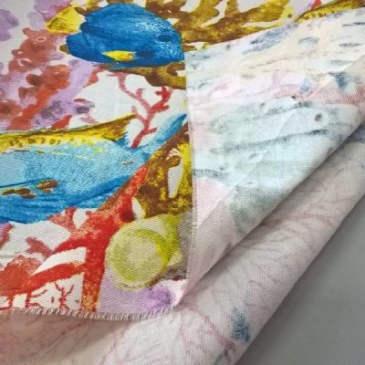 tessuto in cotone stile marinaro per tovaglie e cuscini multicolor al metro piegato