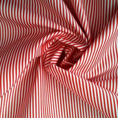 Cotone motivo a righe - bianco e rosso Alt.140cm