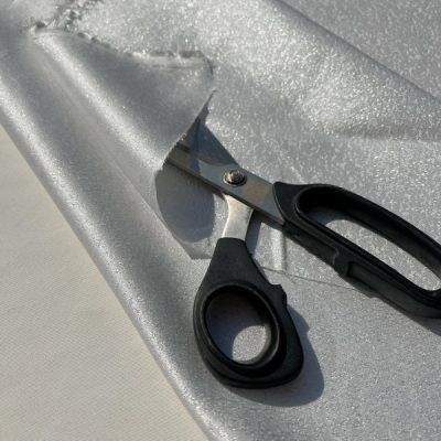 Tessuto multiuso argento vivo con lam&egrave; 1