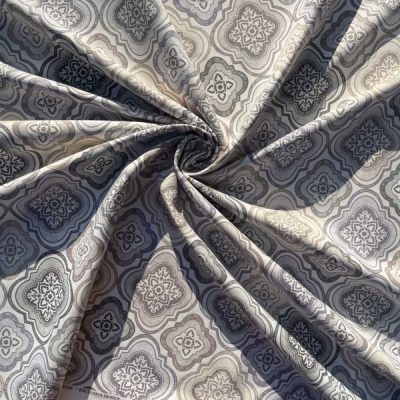 Tessuto d'arredo con fantasie arabesche colori neutri 1
