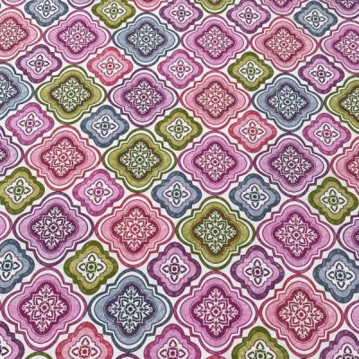Tessuto d'arredo con fantasie arabesche multicolor 1