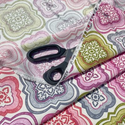 Tessuto d'arredo con fantasie arabesche multicolor 3