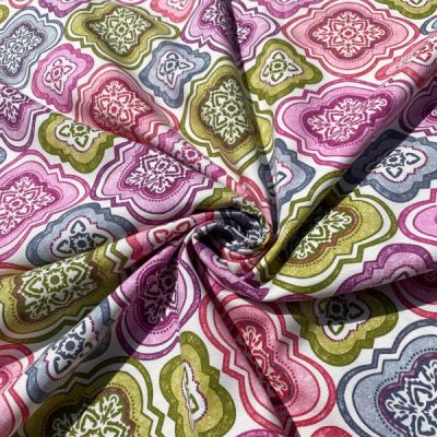 Tessuto d'arredo con fantasie arabesche multicolor 4