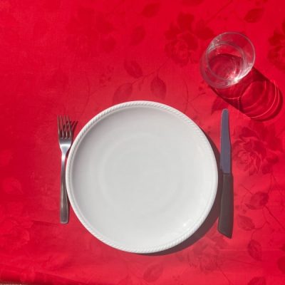 Tessuto d'arredo con rose brillanti tono su tono rosso puro 4