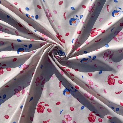 Tessuto d'arredo esplosione floreale blu e magenta 4