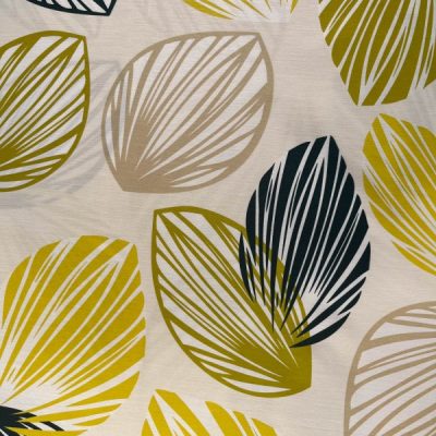 Tessuto d'arredo foglie dorate su sfondo panna 2