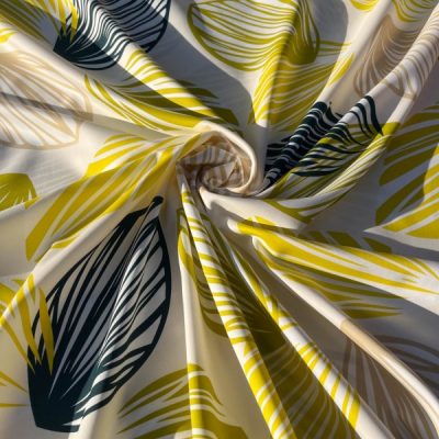 Tessuto d'arredo foglie dorate su sfondo panna 4