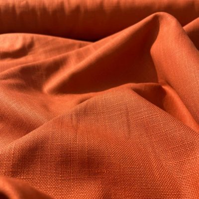 Tessuto d'arredo misto lino cotone arancione intenso 3