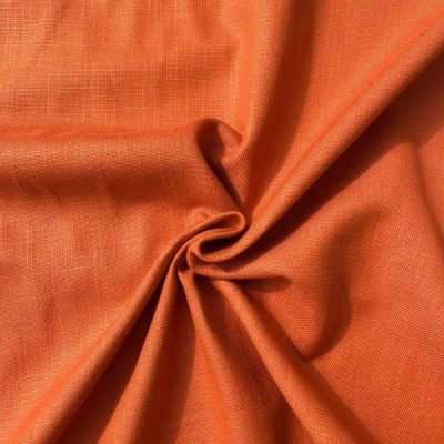 Tessuto d'arredo misto lino cotone arancione intenso 4