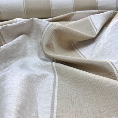 Tessuto da arredamento con righe grandi colore tortora bianco 2