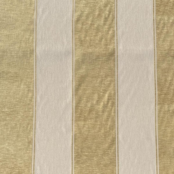 Tessuto da arredamento con righe grandi colore tortora e oro antico 4