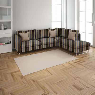 Tessuto da arredamento con strisce blu notte e giallo ocra 5