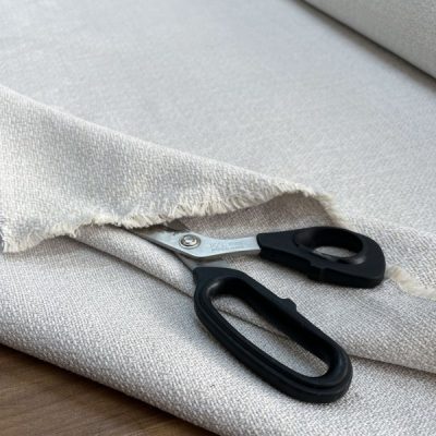 Tessuto arredamento intrecciato crema grigio azzurro 2