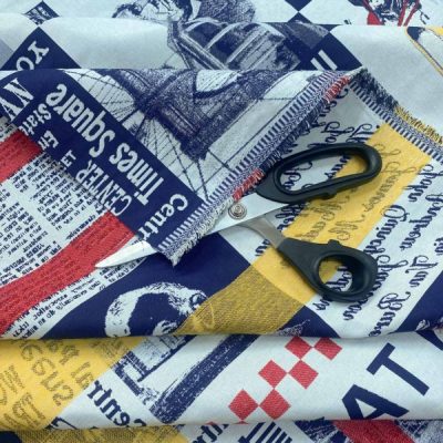 Tessuto da arredo fantasia americana multicolore 1