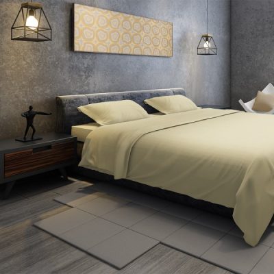 Tappezzeria effetto intrecciato in cotone tortora 5