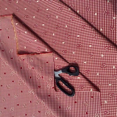 Tessuto double face senza tempo rosso e bianco 3