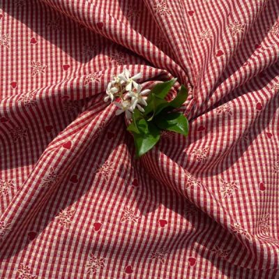 Tessuto double face senza tempo rosso e bianco 4