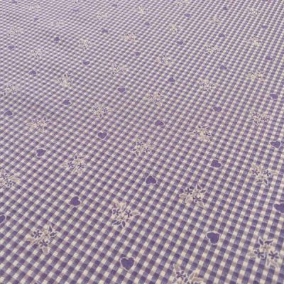 Tessuto double face senza tempo viola bianco 1