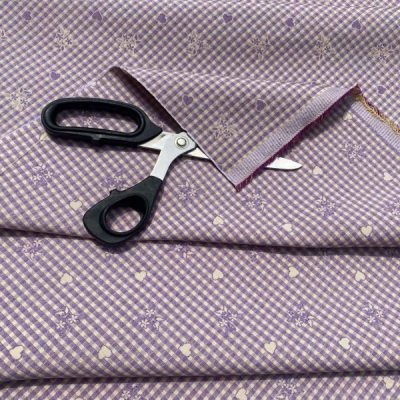 Tessuto double face senza tempo viola bianco 2