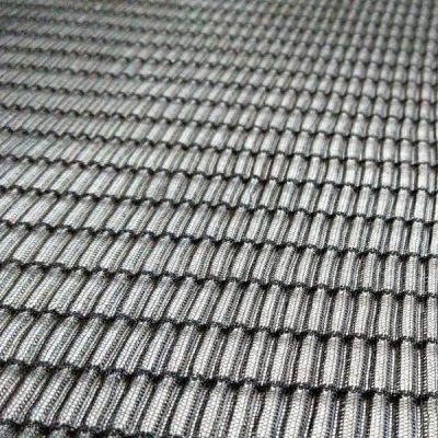 Tessuto elasticizzato con trama in rilievo - nero Alt.100cm