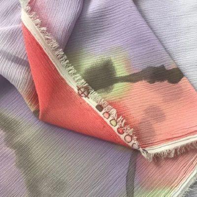 Tessuto fantasia astratta a cerchi irregolari multicolor 3