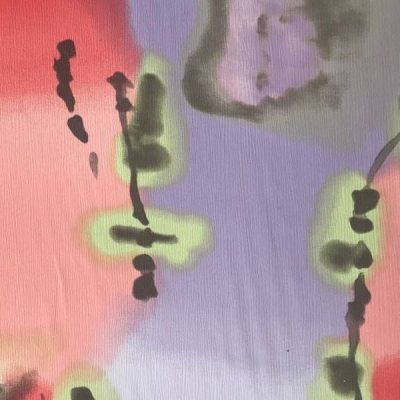 Tessuto fantasia astratta a cerchi irregolari multicolor 4