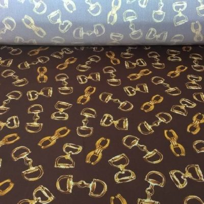 Tessuto da abbigliamento con fantasia a fibbie oro e argento al metro rotolo 4