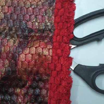 Tessuto gommato al tatto beige bordeaux 4