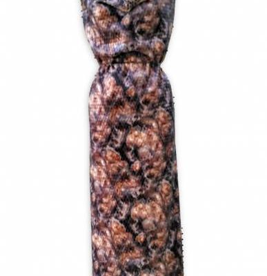 Tessuto gommato al tatto beige bordeaux manichino 1