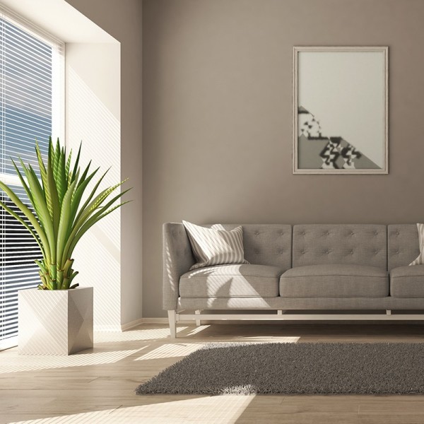 Mockup divano Tessuto idrorepellente antimacchia melange per arredamento al metro tortora chiaro 1