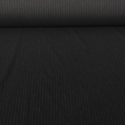 Cotone elasticizzato motivo a righe sottili - nero Alt.115cm