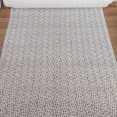 Tessuto in macramè bianco ottico 6