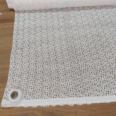 Tessuto in macram&egrave; bianco ottico 2