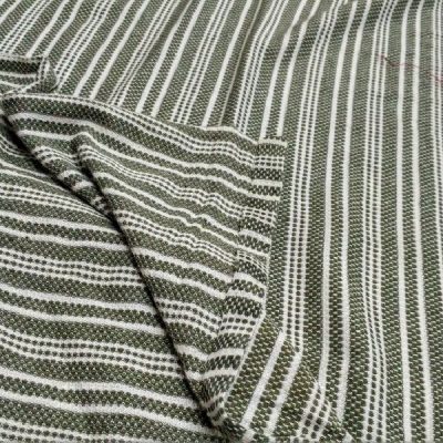 Maglina di puro cotone a righe verde oliva e bianco ottico 2