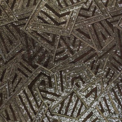 Pizzo dorato fantasia geometrica Alt.140cm