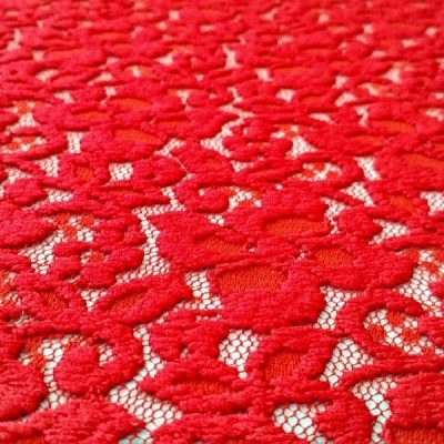 Pizzo floreale romantico rosso fuoco 1