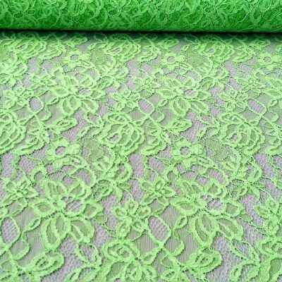 Tessuto in pizzo macram&egrave; a foglie verde 2