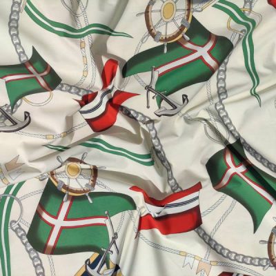 Puro cotone con fantasia marinara Alt.140cm