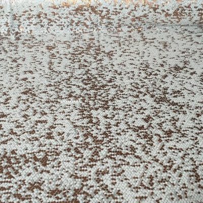 Tulle rivestito con paillettes - bianco e rame Alt.152cm