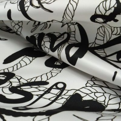 Tessuto inpermeabile per abbigliamento fantasia marinara bianco e nero 3