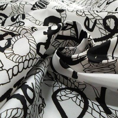 Tessuto inpermeabile per abbigliamento fantasia marinara bianco e nero 4