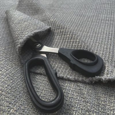 Tessuto da arredamento casa intrecciato grigio topo 3