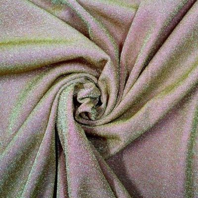 Tessuto maglina di lame elasticizzato fashion rosa e oro 3