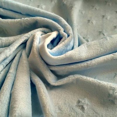 Minky con fantasia a stelle in rilievo azzurro 2