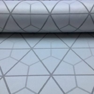 Tessuto da arredamento misto cotone motivo geometrico triangoli 1 rotolo