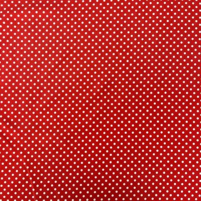 Tessuto multiuso con pois bianchi su rosso lampone 1