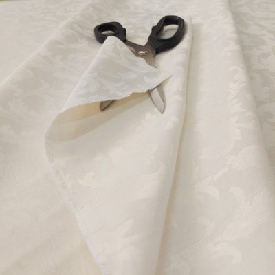 Tessuto damascato multiuso bianco naturale - Alt. 340 cm