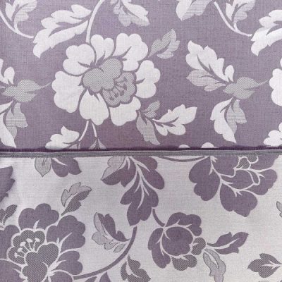 Tessuto multiuso damascato double face floreale viola argento 4
