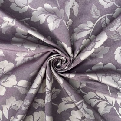 Tessuto multiuso damascato double face floreale viola argento 3