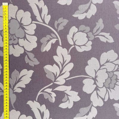 Tessuto multiuso damascato double face floreale viola argento 1
